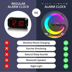 Novera Space 4-in-1 Smart Atmosphere Lamp – Fast Wireless Charger & Sunrise Alarm Clock