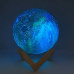 Novera Space 3D Galaxy Moon Lamp – 16 Color LED Rechargeable Night Light with Stand