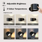 Novera Space Magnetic Rechargeable LED Wall Sconce – 360° Rotatable Dimmable Reading Lamp