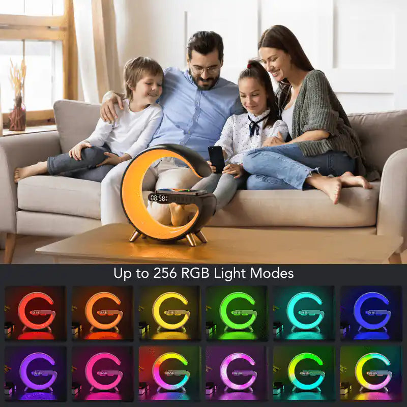 Novera Space 4-in-1 Smart Atmosphere Lamp – Fast Wireless Charger & Sunrise Alarm Clock