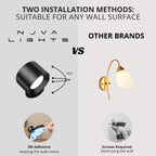 Novera Space Magnetic Rechargeable LED Wall Sconce – 360° Rotatable Dimmable Reading Lamp