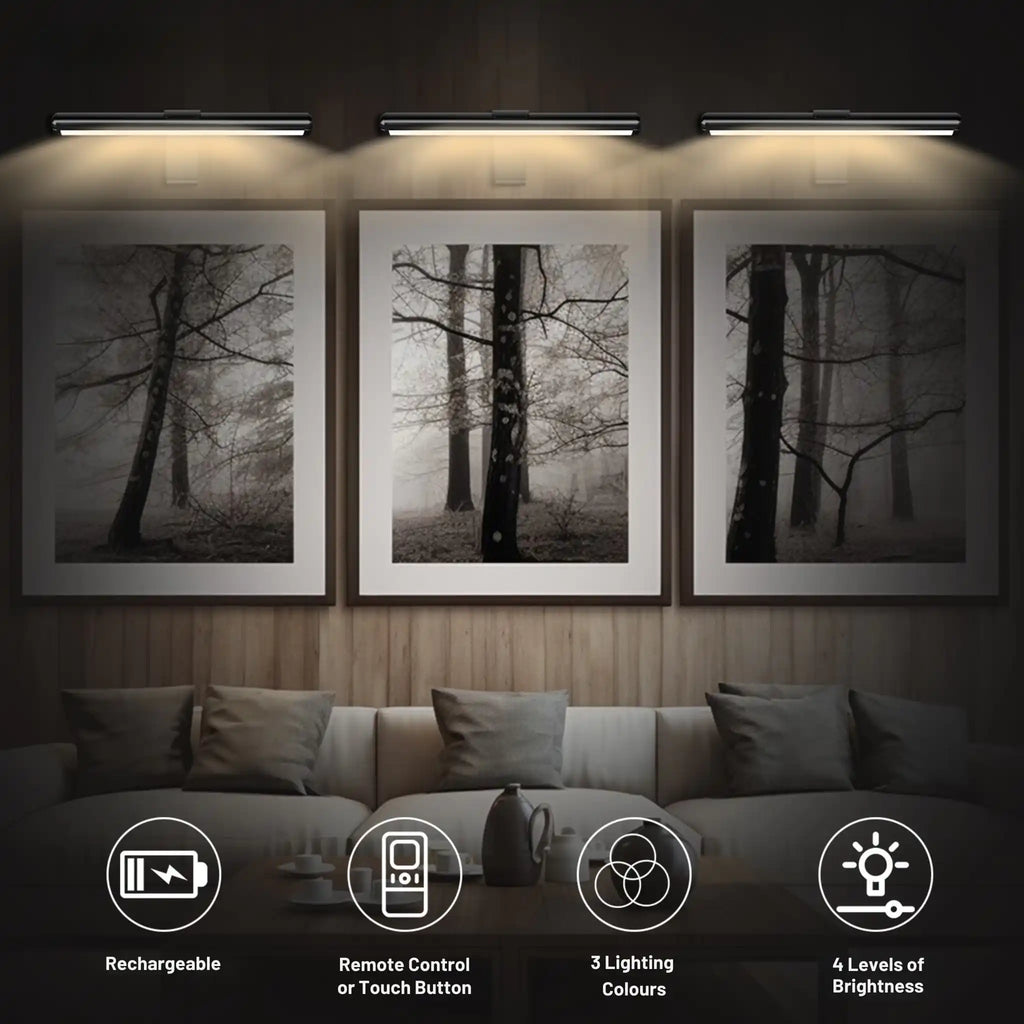 Novera Space Wireless LED Rechargeable Picture Light – Magnetic Dimmable Artwork Display Lamp